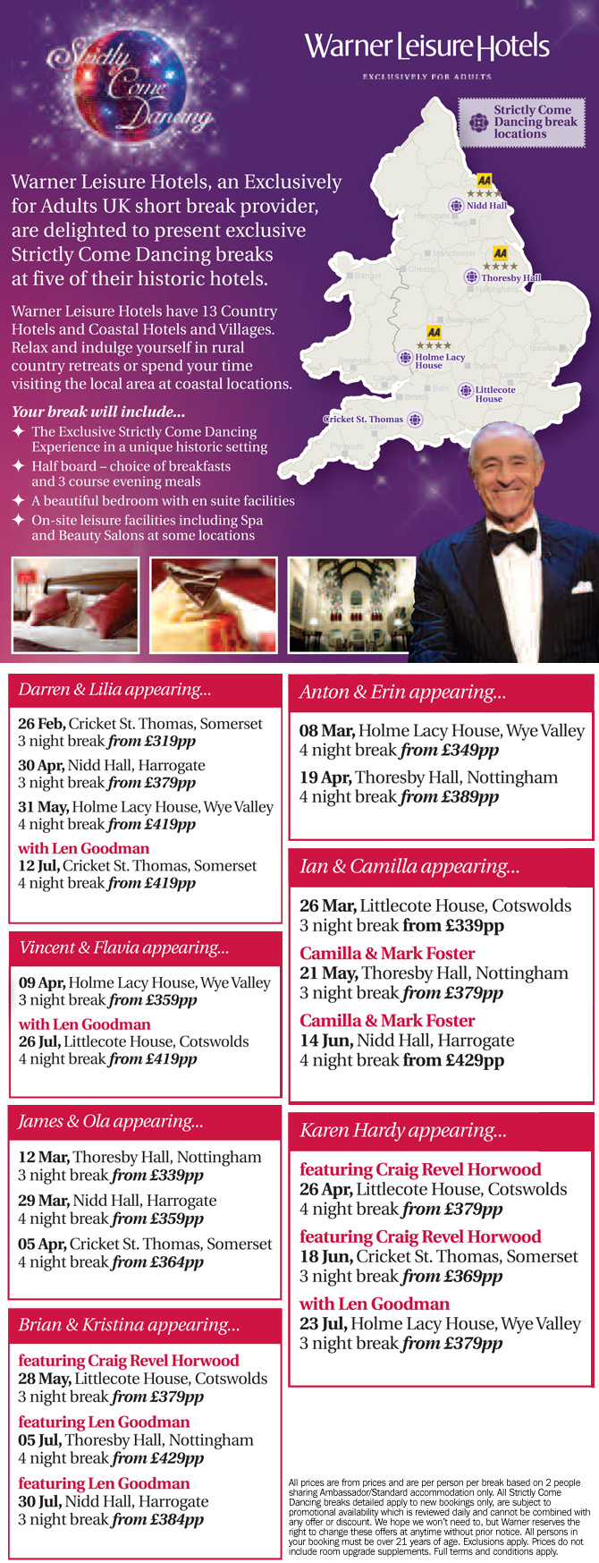 Strictly Come Dancing UK Hotel Breaks