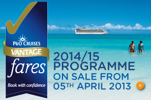 P&O CRUISES 2014/15 PROGRAMME ON SALE FROM 05TH APRIL 2013