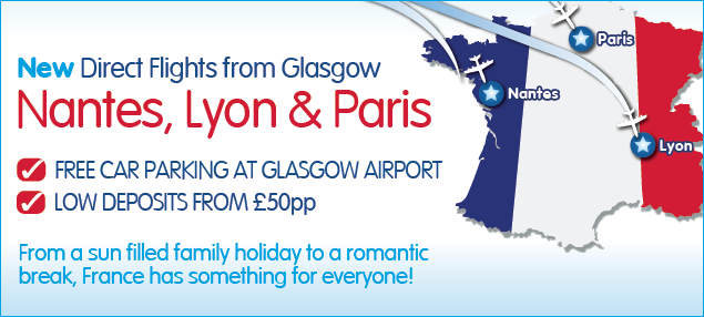New Direct Flight from Glasgow - Nantes, Lyon & Paris