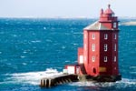 Red lighthouse on Norwegian coast